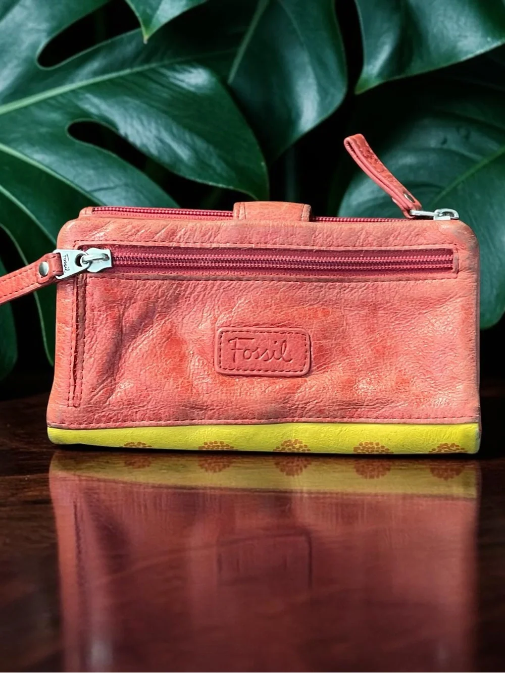 🌺Fossil Colorful Leather Patchwork Wallet